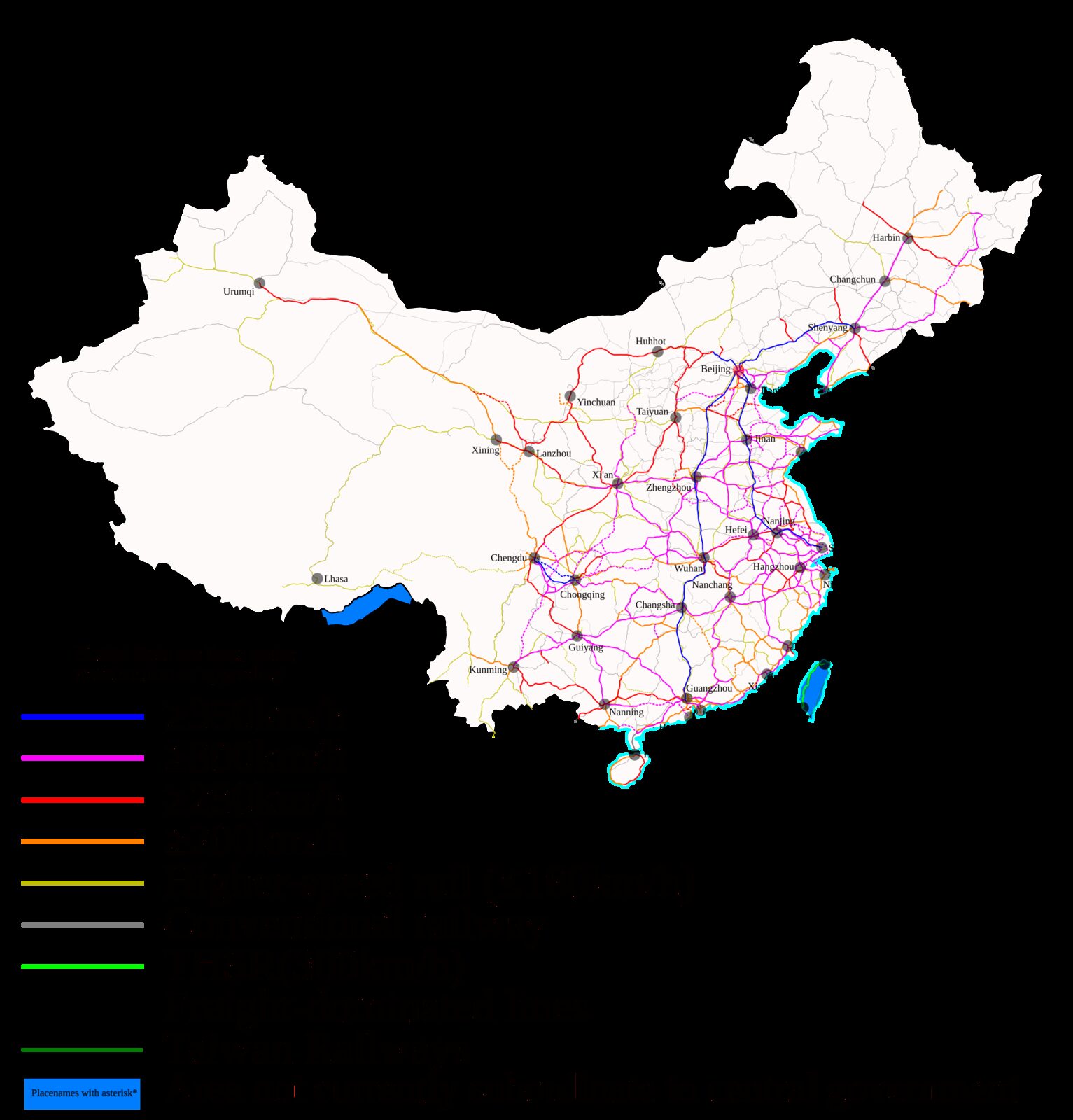 How long the rail network is